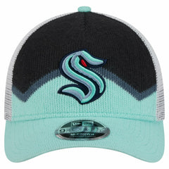 Seattle Kraken New Era Hockey Sock 9FORTY A-Frame M-Crown Adjustable Trucker Hat - NHL Hats