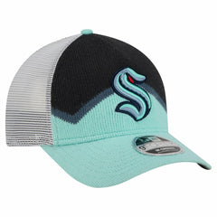 Seattle Kraken New Era Hockey Sock 9FORTY A-Frame M-Crown Adjustable Trucker Hat - NHL Hats