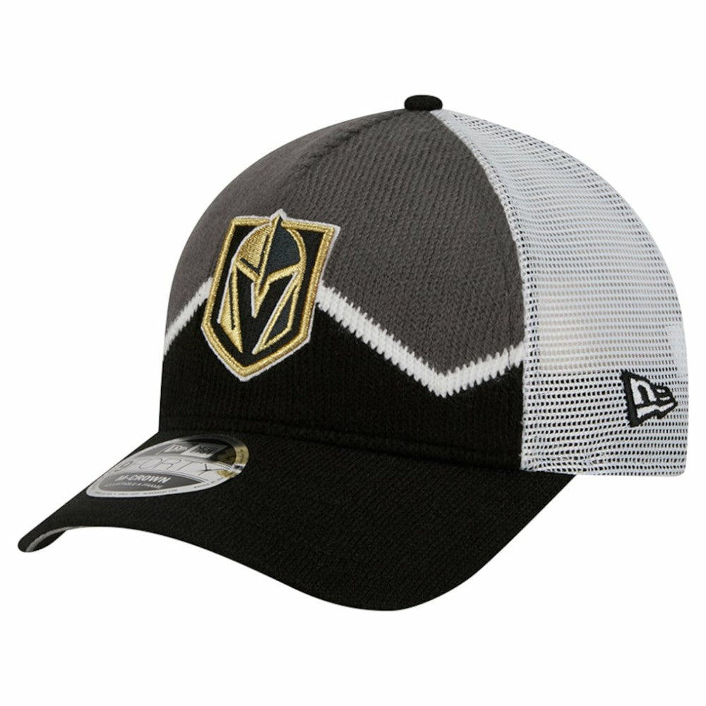 Vegas Golden Knights New Era Hockey Sock 9FORTY A-Frame M-Crown Adjustable Trucker Hat - NHL Hats