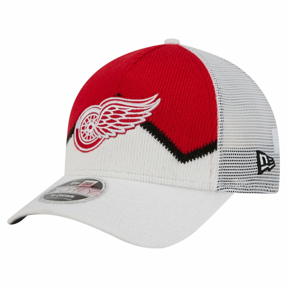 Detroit Red Wings New Era Hockey Sock 9FORTY A-Frame M-Crown Adjustable Trucker Hat - NHL Hats