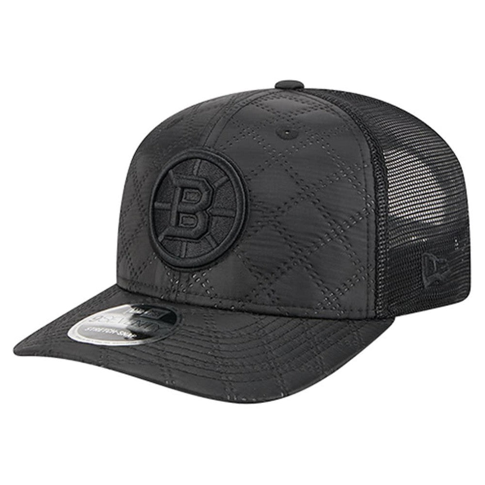Boston Bruins New Era Quilted Nylon 9SEVENTY Adjustable Trucker Hat - NHL Hats