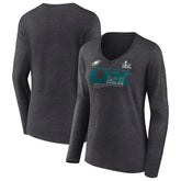 Philadelphia Eagles Women's Super Bowl LIX Quick Pass Long Sleeve V-Neck T-Shirt | NFL Near me