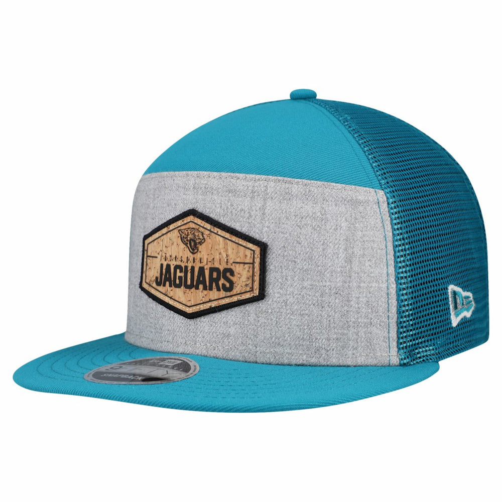 Jacksonville Jaguars Cork Split Panel 9FIFTY Trucker Snapback Hat | NFL Discount