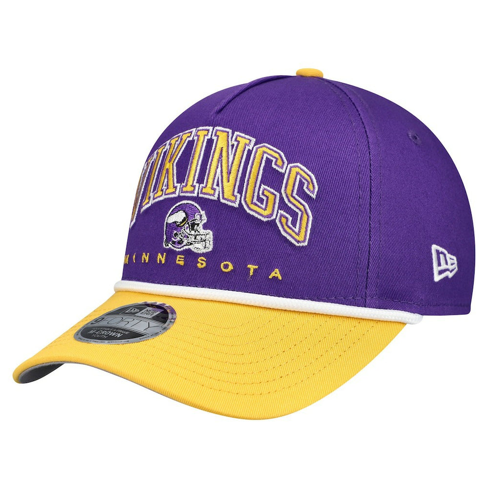 Minnesota Vikings Youth Arch COOLERA 9FORTY A-Frame Adjustable Hat | NFL New