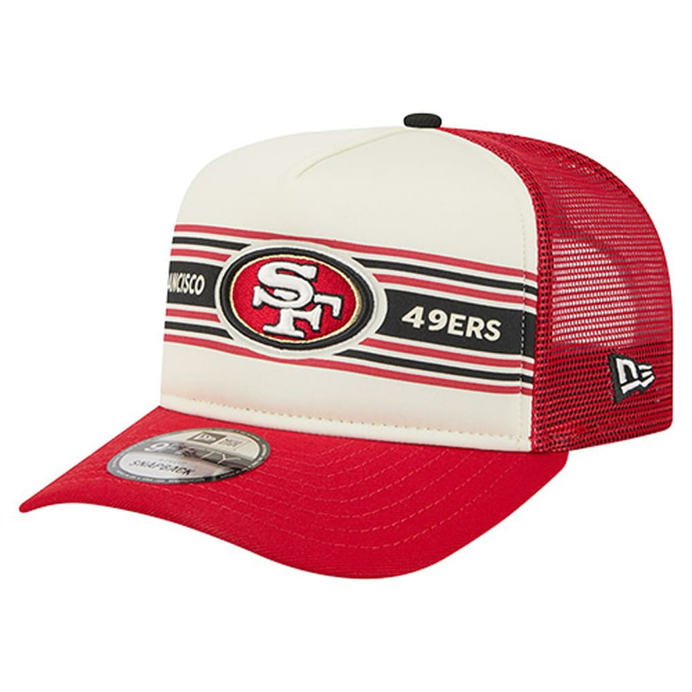 San Francisco 49ers Youth Banner 9FIFTY A-Frame Adjustable Trucker Hat | NFL Discount