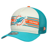 Miami Dolphins Youth Banner 9FIFTY A-Frame Adjustable Trucker Hat | NFL Outlet