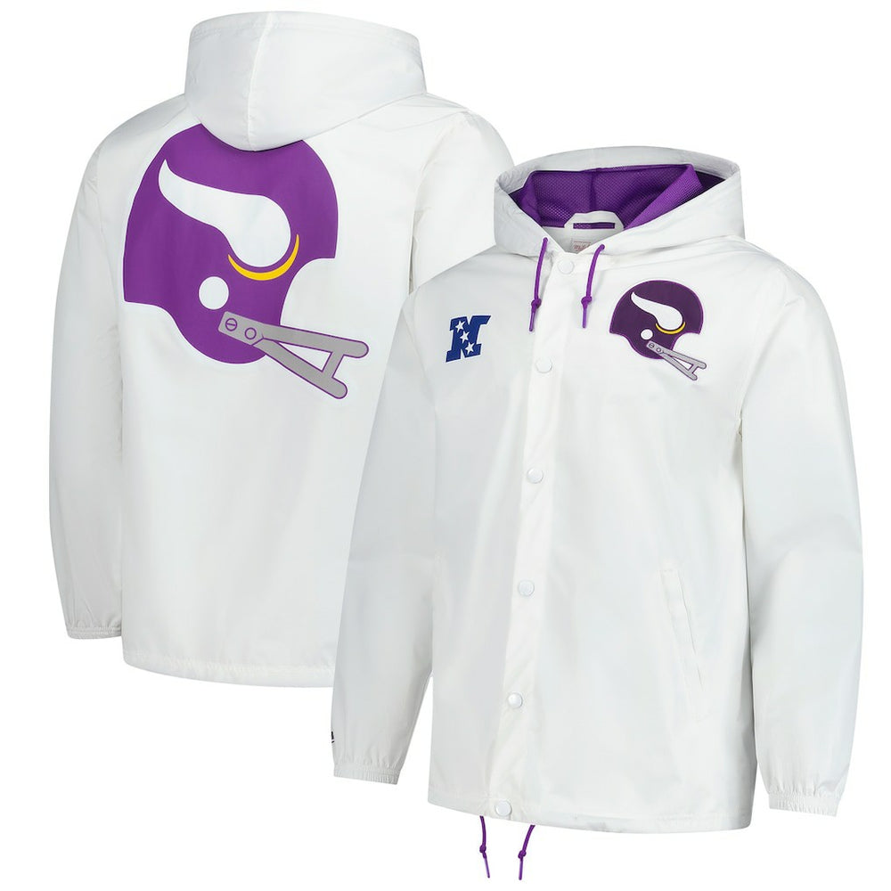 Minnesota Vikings Vintage Logo Coaches Full-Snap Hoodie Jacket | NFL US