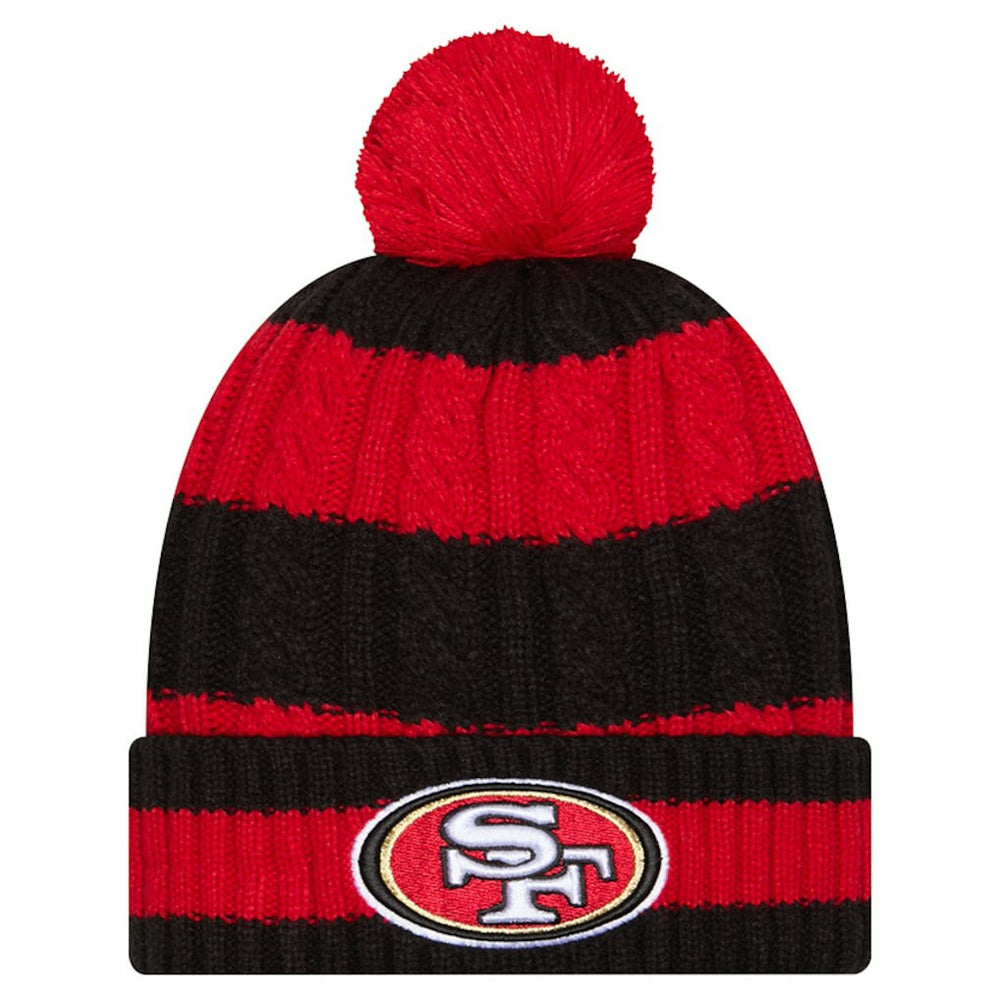 San Francisco 49ers Women's Braided Cuffed Knit Hat with Pom | NFL Online
