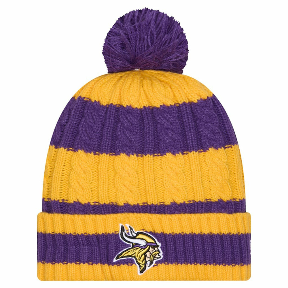 Minnesota Vikings Women's Braided Cuffed Knit Hat with Pom | NFL On sale