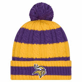Minnesota Vikings Women's Braided Cuffed Knit Hat with Pom | NFL On sale