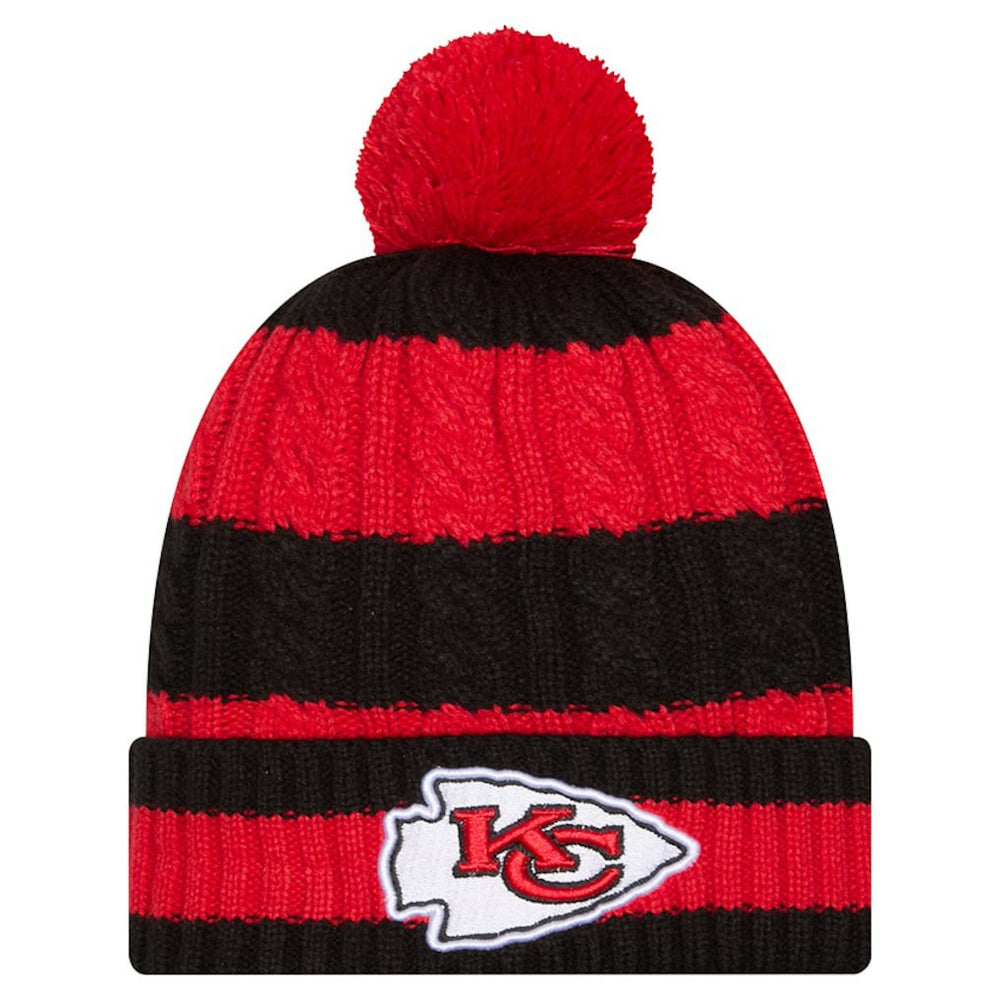 Kansas City Chiefs Women's Braided Cuffed Knit Hat with Pom | NFL US