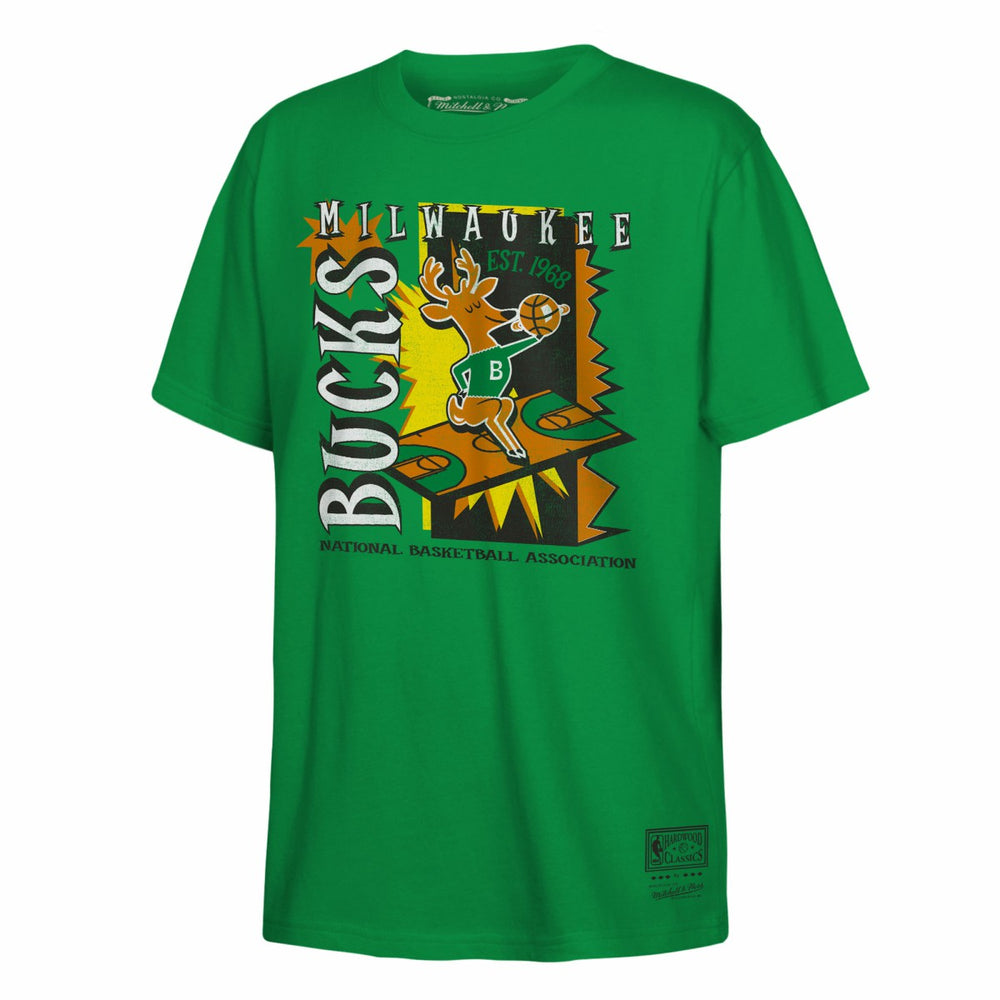 Green Milwaukee Bucks Youth Retro '90s Poster T-Shirt | NBA