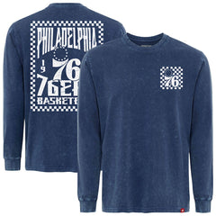 Blue Philadelphia 76ers Sportiqe Men's Bono Long Sleeve T-Shirt | NBA