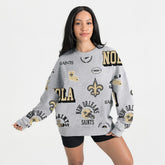 New Orleans Saints Gameday Couture Women's Always On Repeat Fleece Sweatshirt | NFL Online