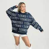 Tennessee Titans Gameday Couture Women's Oversized Hype Era Rhinestone Text Sweatshirt | NFL Outlet