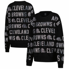 Cleveland Browns Gameday Couture Women's Oversized Hype Era Rhinestone Text Sweatshirt | NFL US