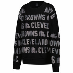 Cleveland Browns Gameday Couture Women's Oversized Hype Era Rhinestone Text Sweatshirt | NFL US