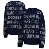 Chicago Bears Gameday Couture Women's Oversized Hype Era Rhinestone Text Sweatshirt | NFL Hot