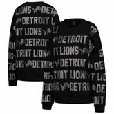 Detroit Lions Gameday Couture Women's Oversized Hype Era Rhinestone Text Sweatshirt | NFL New