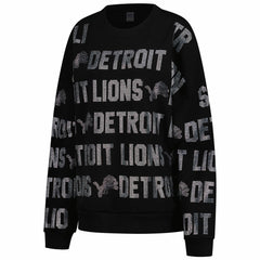 Detroit Lions Gameday Couture Women's Oversized Hype Era Rhinestone Text Sweatshirt | NFL New