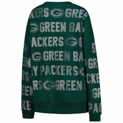 Green Bay Packers Gameday Couture Women's Oversized Hype Era Rhinestone Text Sweatshirt | NFL New