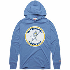 Milwaukee Brewers Homage Lightweight Raglan Tri-Blend Pullover Hoodie - MLB Hoodies