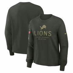 Detroit Lions Women's 2025 Salute to Service Sideline Dri-FIT Long Sleeve T-Shirt | NFL Hot