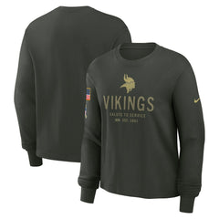 Minnesota Vikings Women's 2025 Salute to Service Sideline Dri-FIT Long Sleeve T-Shirt | NFL New