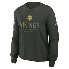 Minnesota Vikings Women's 2025 Salute to Service Sideline Dri-FIT Long Sleeve T-Shirt | NFL New