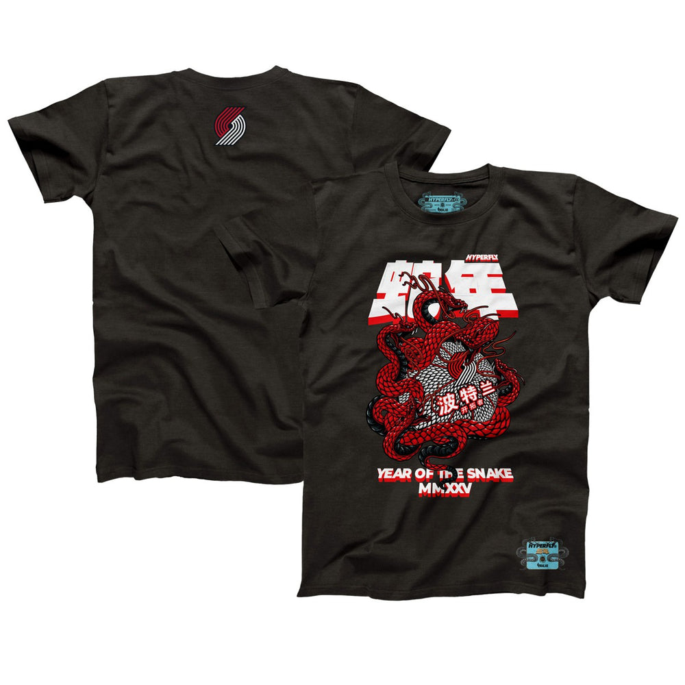 Heather Black Portland Trail Blazers NBALab x Hyperfly Unisex Year of the Snake Lunar New Year Collection T-Shirt | NBA