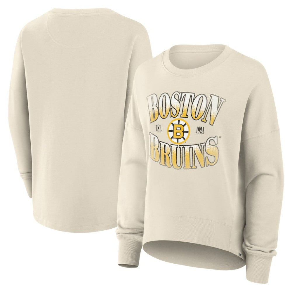 Boston Bruins Fanatics Women's Oversized Vintage Slice Pullover Sweatshirt - NHL Sweatshirts