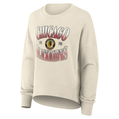 Chicago Blackhawks Fanatics Women's Oversized Vintage Slice Pullover Sweatshirt - NHL Sweatshirts