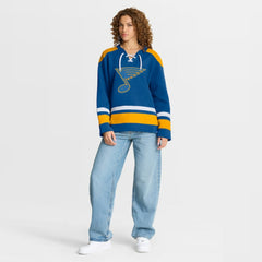 St. Louis Blues Fanatics Women's Icing Long Sleeve Lace Up Sweatshirt - NHL Sweatshirts