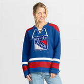 New York Rangers Fanatics Women's Icing Long Sleeve Lace Up Sweatshirt - NHL Sweatshirts