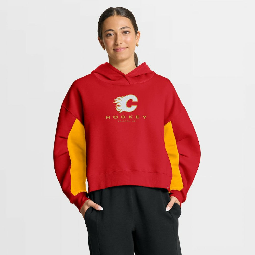 Calgary Flames Fanatics Women's Back Check Boxy Hoodie - NHL Hoodies