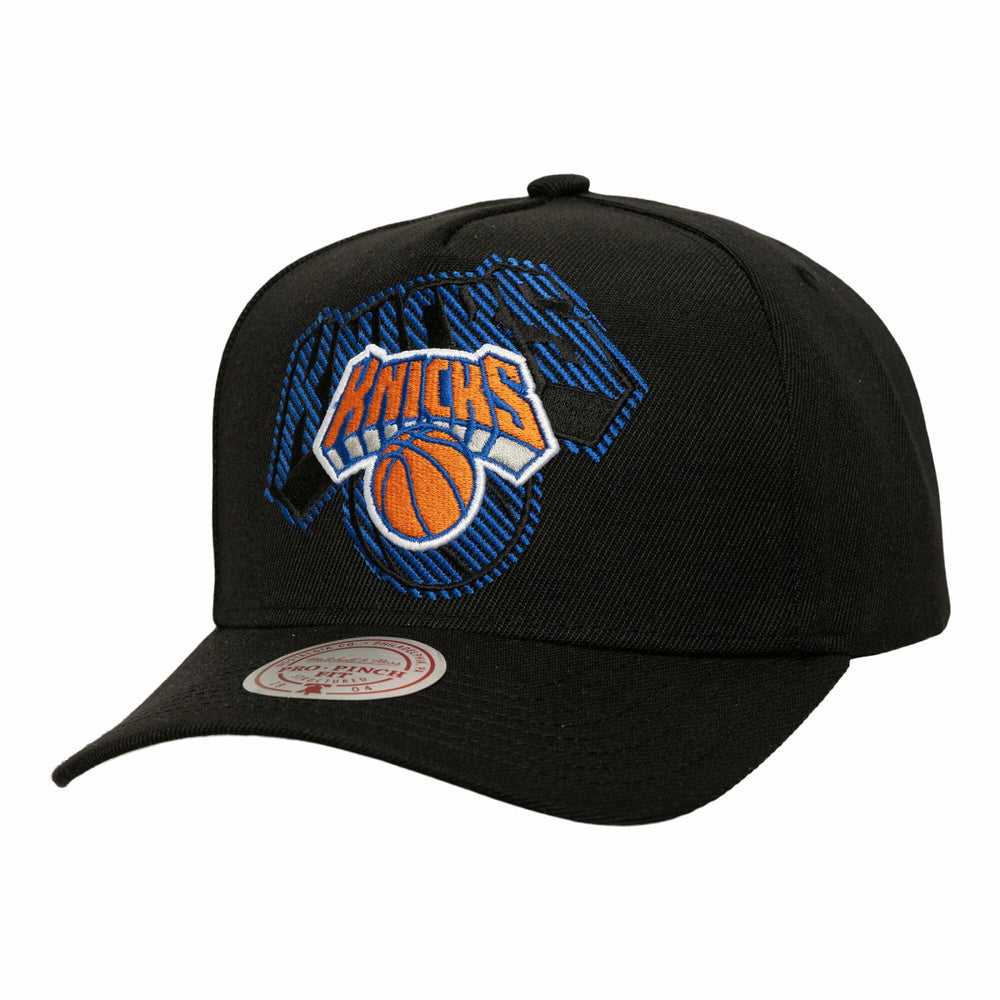 Black New York Knicks Tilted Pro Pinch Adjustable Hat | NBA
