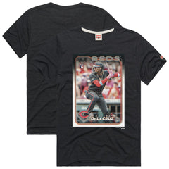 Elly De La Cruz Cincinnati Reds Homage 2024 Topps Baseball Card Player Tri-Blend T-Shirt - MLB T-shirts