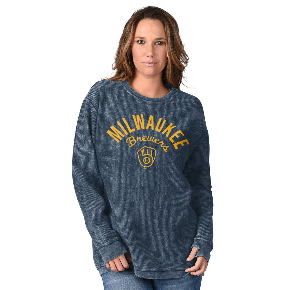 Milwaukee Brewers G-III 4Her by Carl Banks Women's Comfy Cord Pullover Sweatshirt - MLB Pullover