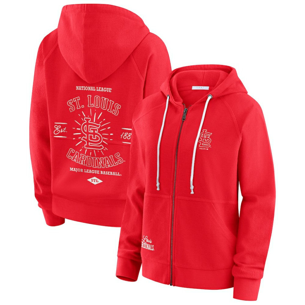 St. Louis Cardinals WEAR by Erin Andrews Women's Vintage Full-Zip Raglan Hoodie - MLB Hoodies