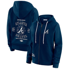Atlanta Braves WEAR by Erin Andrews Women's Vintage Full-Zip Raglan Hoodie - MLB Hoodies