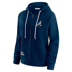 Atlanta Braves WEAR by Erin Andrews Women's Vintage Full-Zip Raglan Hoodie - MLB Hoodies
