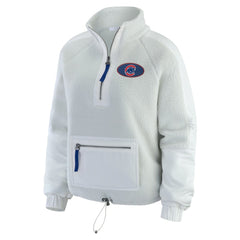 Chicago Cubs WEAR by Erin Andrews Women's Polar Fleece Quarter-Zip Jacket - MLB Jackets