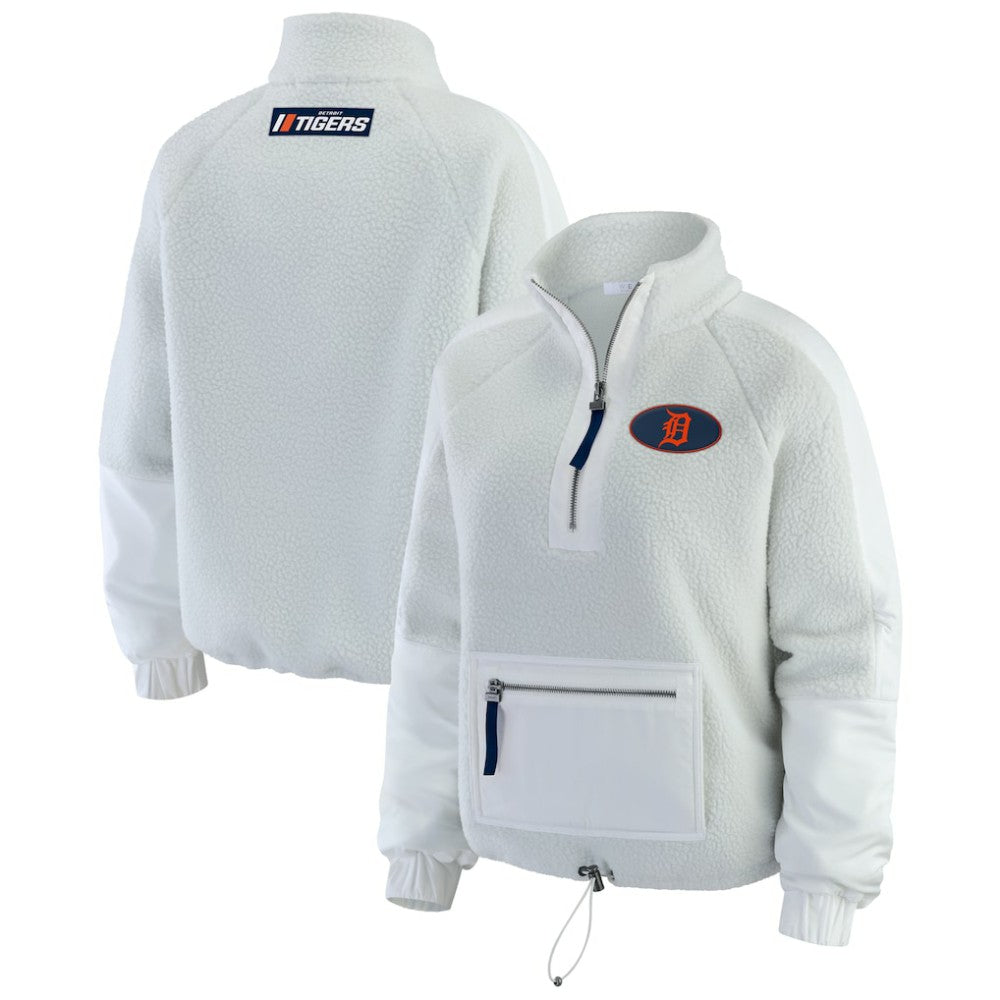 Detroit Tigers WEAR by Erin Andrews Women's Polar Fleece Quarter-Zip Jacket - MLB Jackets