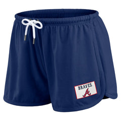 Atlanta Braves WEAR by Erin Andrews Women's Heavy Rugby Jersey Cropped Long Sleeve T-Shirt & Shorts Lounge Set - MLB Jerseys