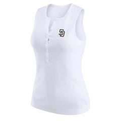 San Diego Padres WEAR by Erin Andrews Women's Rib-Knit Henley Tank Top - MLB Tanks