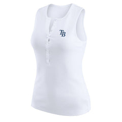 Tampa Bay Rays WEAR by Erin Andrews Women's Rib-Knit Henley Tank Top - MLB Tanks