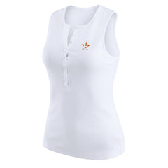 Houston Astros WEAR by Erin Andrews Women's Rib-Knit Henley Tank Top - MLB Tanks