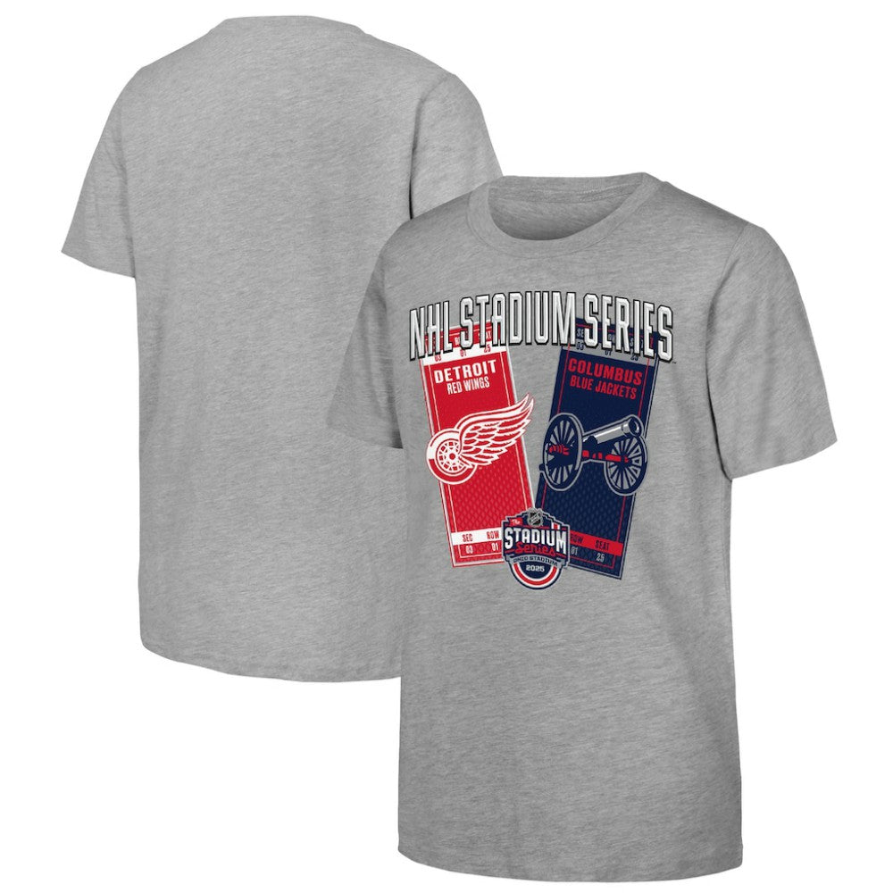 Youth 2025 NHL Stadium Series Columbus Blue Jackets vs. Detroit Red Wings Matchup T-Shirt - NHL T-shirts
