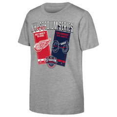 Youth 2025 NHL Stadium Series Columbus Blue Jackets vs. Detroit Red Wings Matchup T-Shirt - NHL T-shirts