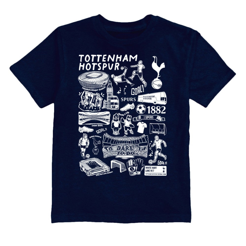 Tottenham Hotspur Vive La Fete Youth Impressions Artwork T-Shirt